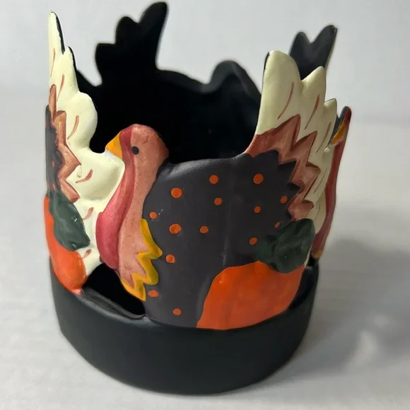 Vintage Ks Collection Ceramic Turkey‎ Candle Holder Single Wick Y2K Thanksgiving - Picture 3 of 17